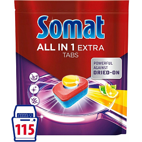 Somat All In 1 Extra Lemon XXXL Tabrette für Geschirrspüler 115 Stück