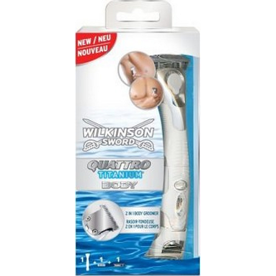 Wilkinson Quattro Titanium Elektrorasierer + 1 Rasierer, Kosmetikset