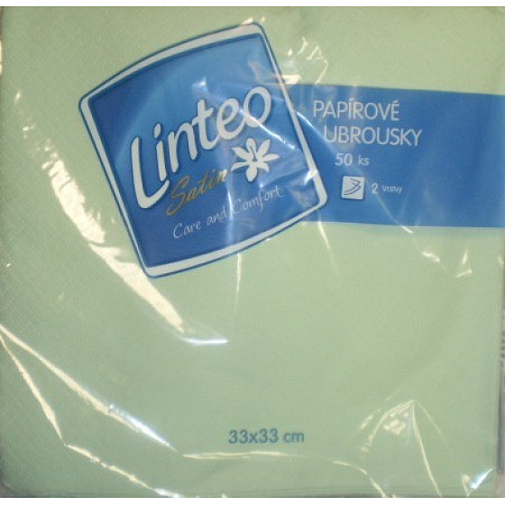 Linteo Satin Papierservietten 33 x 33 cm 50 Stück hellgrün
