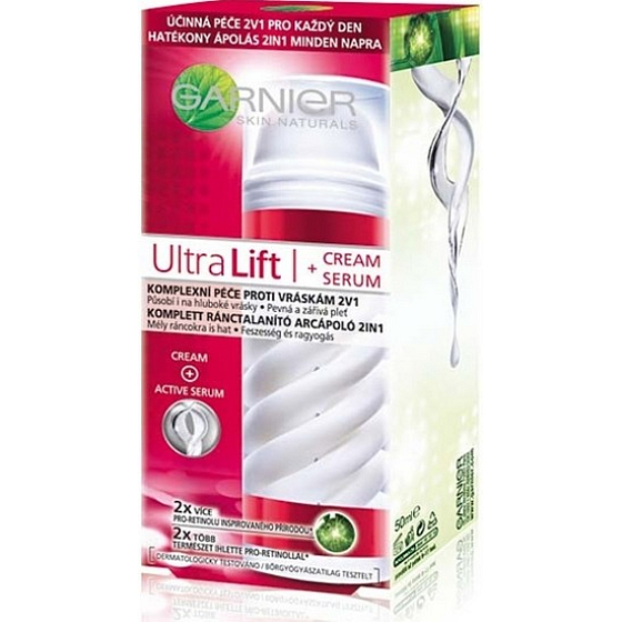 Garnier UltraLift Cream und Serum 2 in 1 umfassende tägliche Anti-Falten-Pflege 50 ml