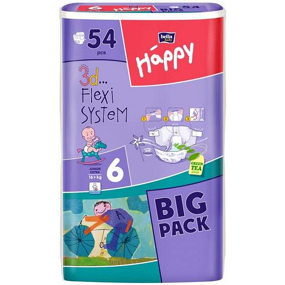 Bella Happy 6 Junior Extra 16+ kg Windelhöschen 54 Stück