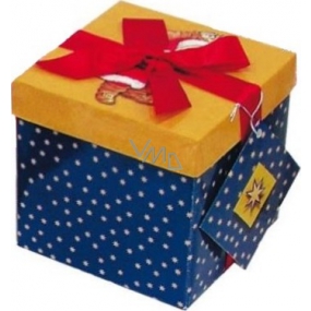 Angel Folding Geschenkbox mit Band Weihnachtsblau mit Burgunderband 1373 M + 17 x 17 x 17 cm 1 Stück