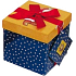Angel Folding Geschenkbox mit Band Weihnachtsblau mit Burgunderband 1373 M + 17 x 17 x 17 cm 1 Stück