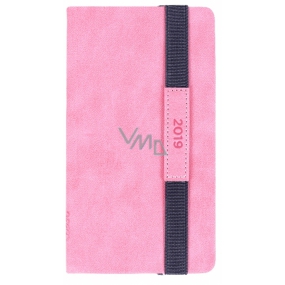 Albi Diary 2019 Woche mit breitem Gummiband Pink 10 x 17,8 x 1,1 cm