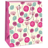 Ditipo Geschenk Papiertüte 18 x 10 x 22,7 cm gelbe, rosa Blüten