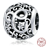 Sterling Silber 925 Magic Alphabet Buchstabe C mit Blumen, Perle für Armband
