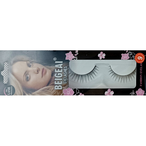 EyelaShes Künstliche Wimpern mit Kleber 09 Schwarz 1 Paar