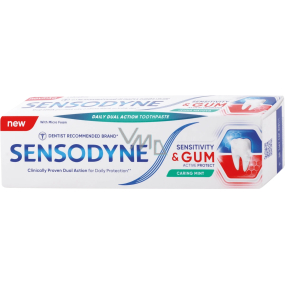 Sensodyne Sensitivity & Gum Caring Mint sanfte Minzz-Zahnpasta für empfindliche Zähne 75 ml