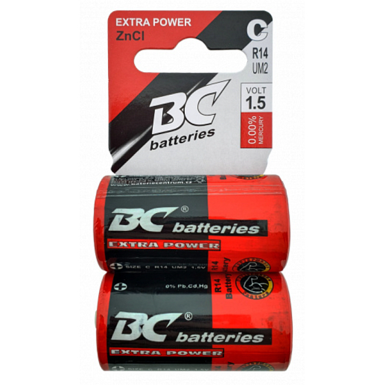 BC Batteries Extra Power Zinkchloridbatterie 1,5V R14 2 Stück