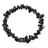 Obsidian schwarzes Armband elastischer gehackter Naturstein 19 cm, Rettungsstein