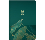 Albi Wochenkalender 18 Monate 2024 - 2025 Grün, Blattgold 12,5 cm x 17 cm x 1,3 cm