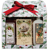 Bohemia Gifts Weihnachtsgeschenkset Duschgels 2× 100 ml + duftender Kartenapfel und Zimt