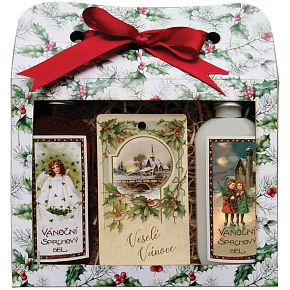 Bohemia Gifts Weihnachtsgeschenkset Duschgel 2× 100 ml + Duftkarte Apfel und Zimt