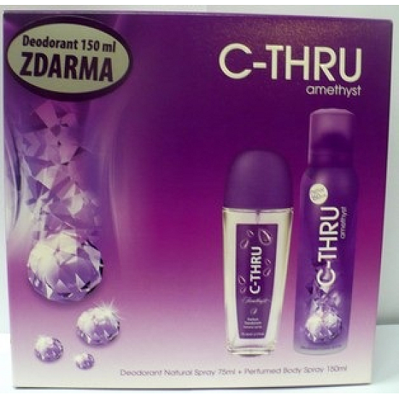 C-Thru Amethyst parfümiertes Deodorantglas 75 ml + Deodorantspray 150 ml, für Frauen Geschenkset