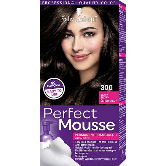 Schwarzkopf Perfect Mousse Permanentschaum Haarfarbe 300 Schwarzbraun