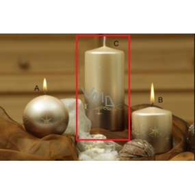 Lima Glitter Star Candle Beige Zylinder 70 x 150 mm 1 Stück