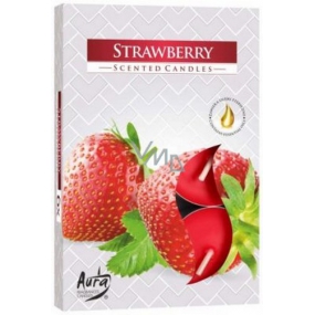 Bispol Aura Strawberry - Erdbeeren duftende Teelichter 6 Stück