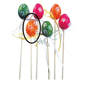 Eier Kunststoff marmorierte orange Aussparung 4 cm + Spieße