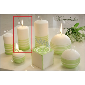Lima Aromatische Spirale Maiglöckchen Kerze weiß - grüner Zylinder 60 x 120 mm 1 Stück