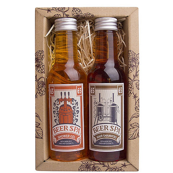 Bohemia Gifts Beer Spa Bierhefe und Hopfenextrakt Duschgel 200 ml + Haarshampoo 200 ml, Kosmetikset