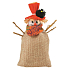 Vogelscheuche Jute Schneemann stehend 13 cm