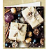 Nekupto Weihnachtsgeschenkkarten weiße Packung, Nüsse, Zapfen 6,5 x 6,5 cm 6 Stück