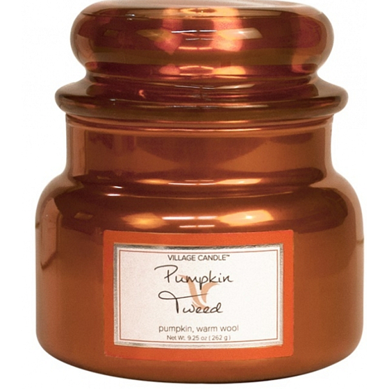 Village Candle Pumpkin Tweed Duftkerze im Glas 2 Dochte 262 g