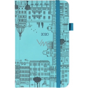 Albi Diary 2020 Tasche mit Gummiband Städte 15 x 9,5 x 1,3 cm