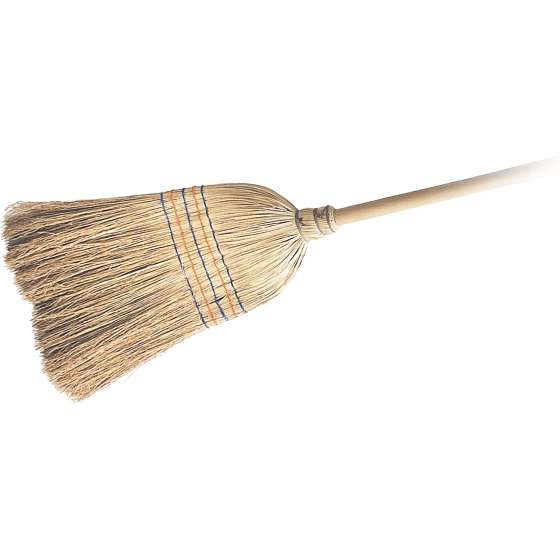 Spokar Besen aus Rohr, 5-fach genäht, mit Stiel