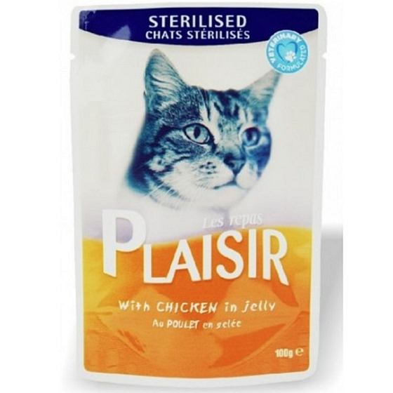 Plaisir Katzenhuhn in Gelee kompletter Katzenfutterbeutel 100 g