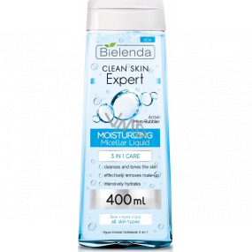 Bielenda Clean Skin Expert 3 in 1 feuchtigkeitsspendendes Mizellenwasser 400 ml