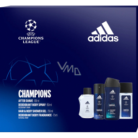 Adidas UEFA Champions League Edition VIII Rasierwasser 100 ml + parfümiertes Deo-Glas 75 ml + Deo-Spray 150 ml + Duschgel 250 ml, Kosmetikset für Männer