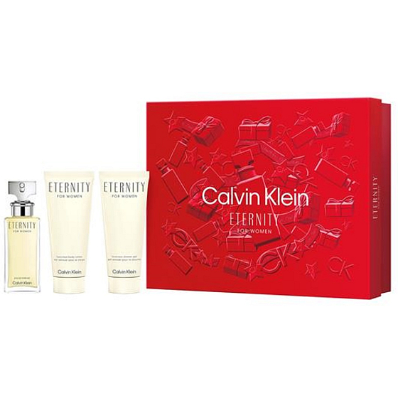 Calvin Klein Eternity Eau de Parfum 50 ml + Body Lotion 100 ml + Shower Gel 100 ml, Geschenkset für Frauen