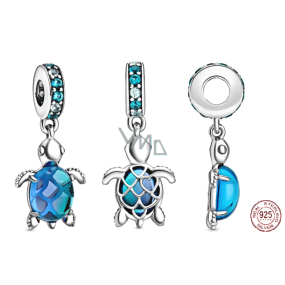 Sterling Silber 925 Meeresschildkröte Muranoglas-Anhänger Armband Tier Sterling Silber 925 Meeresschildkröte Muranoglas-Anhänger Armband Tier
