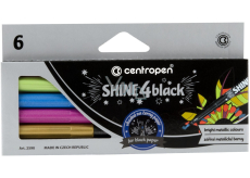 Centropen Shine4Black Metallic-Marker mit satter Tinte 1 mm 6 Farben