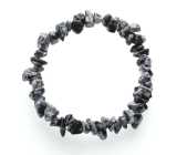 Obsidianflake Armband elastisch gehackter Naturstein 19 cm, Rettungsstein
