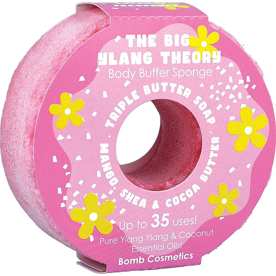 Bomb Cosmetics The Big Ylang Donut natürlicher Dusch-Massage-Badeschwamm mit Duft 165 g