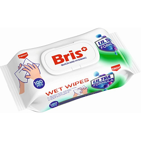 Bris hygienische feuchte Tücher mit Clip, 100 Stk Bris hygienische feuchte Tücher mit Clip, 100 Stk
