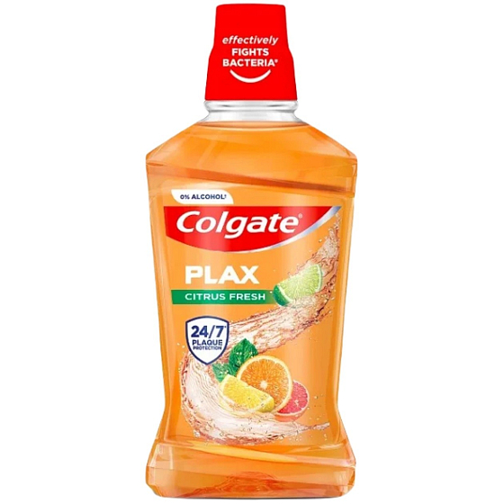 Colgate Plax Citrus Fresh – ústní voda, 500 ml. Osvěžující ústní voda s citrusovou vůní, která poskytuje dlouhotrvající svěžest a ochranu proti zubnímu plaku.