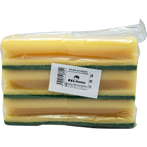 BALhome Schwämme für Geschirr, geformt, gelb, 5+1 Stück