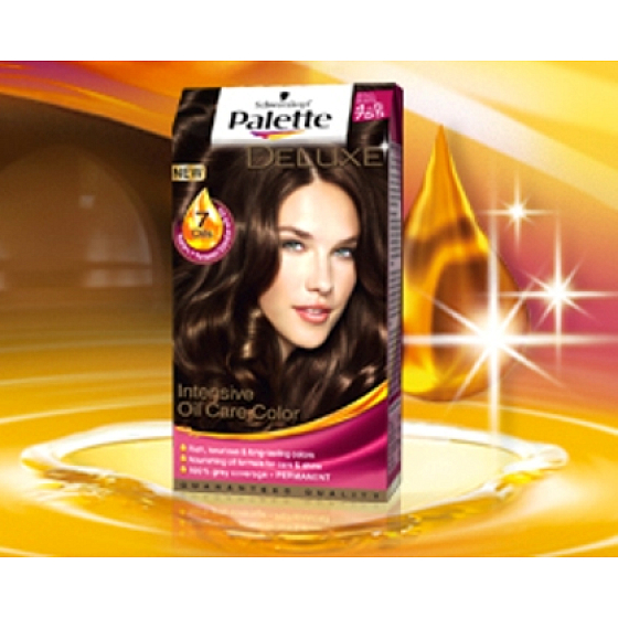 Schwarzkopf Palette Deluxe Pflege 7 Öle Haarfarbe 755 Hellgoldener Mokka