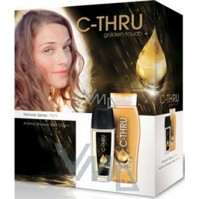 C-Thru Golden Touch parfümiertes Deodorantglas für Frauen 75 ml + Duschgel 250 ml, Kosmetikset