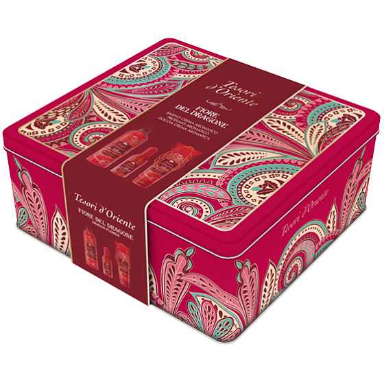 Tesori d Oriente Fiore del Dragone parfümiertes Wasser für Frauen 100 ml + Duschgel 250 ml + Badeschaum 500 ml, Geschenkset