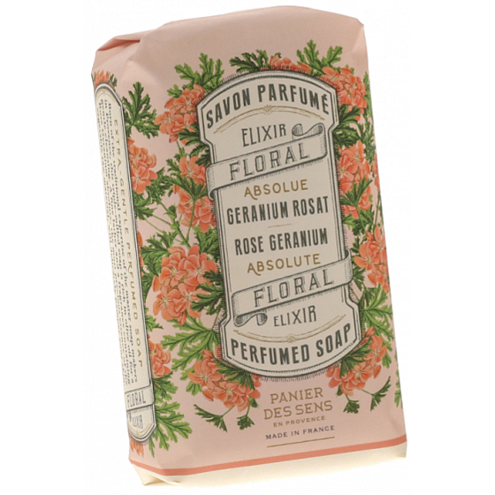 Panier des Sens Rose und Muskatnuss dreimal fein gemahlene Toilettenseife 150 g