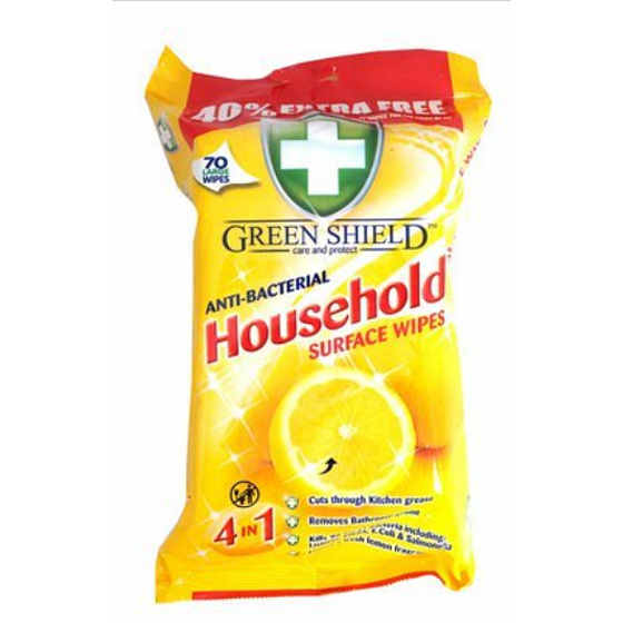 Green Shield 4in1 Reinigung antibakterielle Nassreinigungstücher 70 Stück