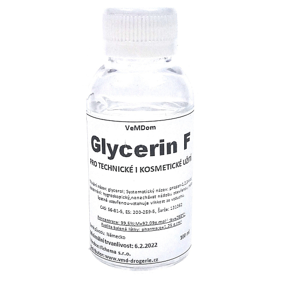 VeMDom Glycerin F, Glycerin, Pharmaqualität, rein pflanzliches, wasserfreies Öl 99,5% 100 ml