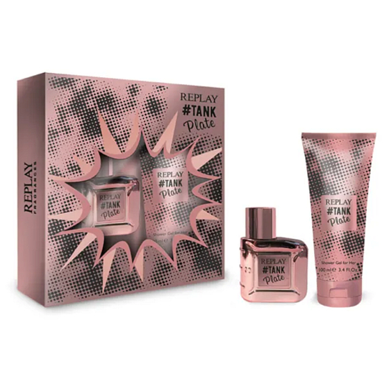 Replay Tank Plate für ihr Eau de Toilette für Frauen 30 ml + Duschgel 100 ml, Geschenkset