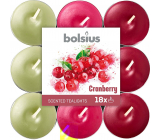 Bolsius Aromatic Cranberry - Teelichter mit Cranberry-Duft 18 Stück, Brenndauer 4 Stunden