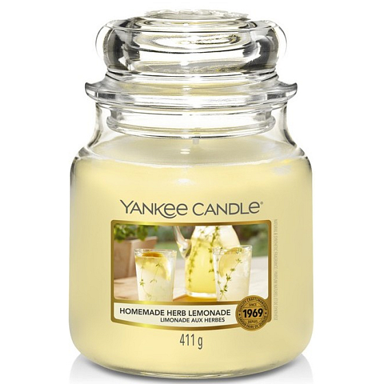 Yankee Candle Homemade Herb Lemonade - Hausgemachte Kräuterlimonade Duftkerze Classic mittleres Glas 411 g