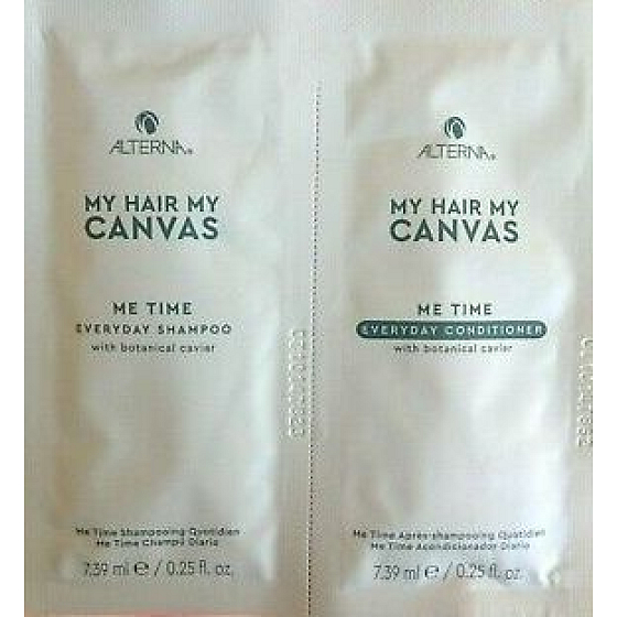 Alterna My Hair My Canvas Me Time Tägliches Shampoo und Conditioner für Haarglanz 2 x 7,39 ml, Duopack
